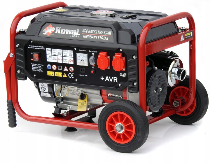 PROFESJONALNY AGREGAT PRĄDOTWÓRCZY 5,2kW KOŁA AVR+ MIEDZIANY STOJAN