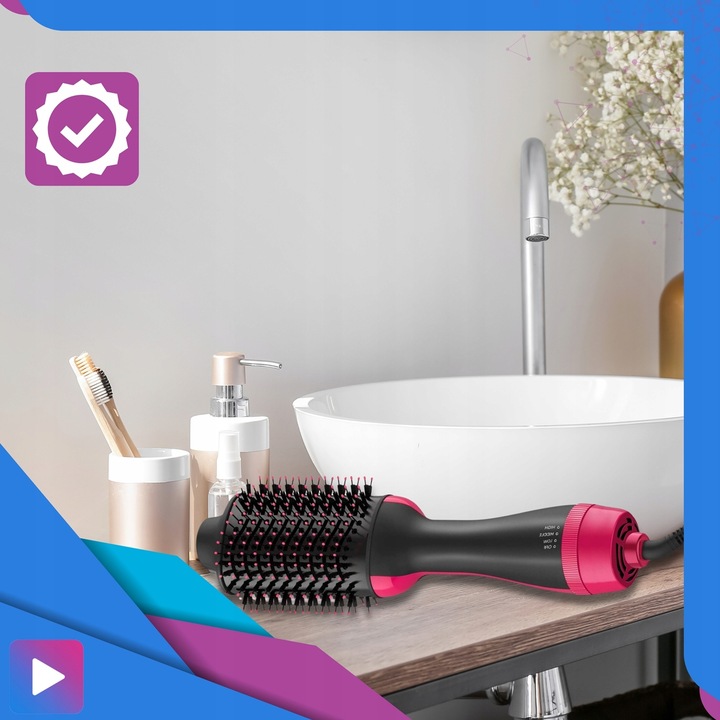 Duża Szczotka Suszarka Lokówka Prostownica Do Stylizacji Włosów 4w1