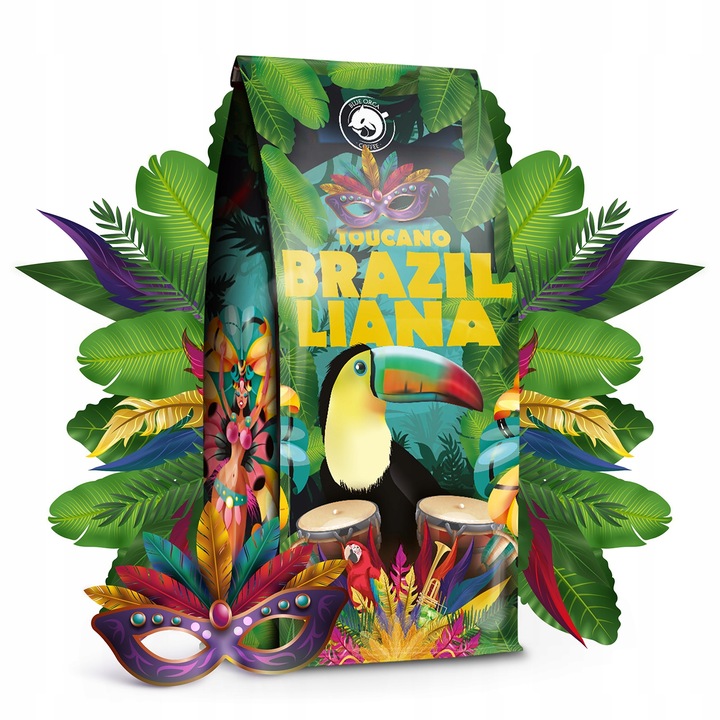 Kawa ziarnista 1kg BRAZILLIANA TOUCANO Świeżo Palona 100% ARABICA + GRATIS