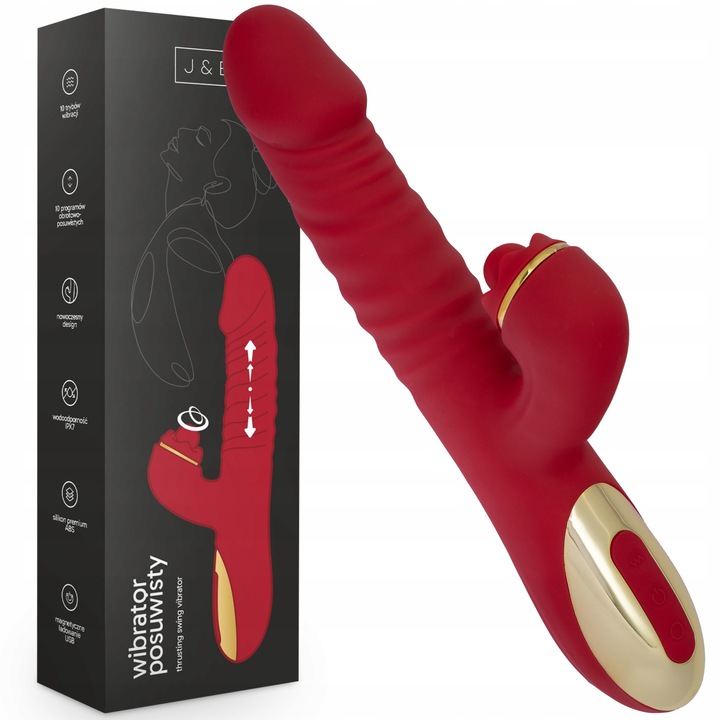 Wibrator Damski Duży Obrotowo Posuwisty Masażer 10 Trybów Wibracji 3w1