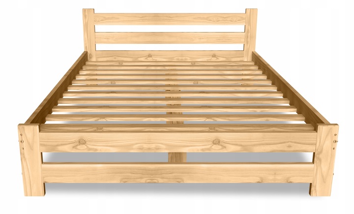 ŁÓŻKO DREWNIANE 140x200 B sosnowe WYSOKI ZAGŁÓWEK