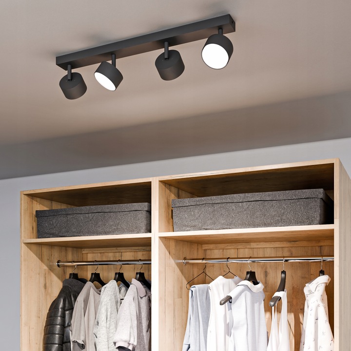 Lampa Sufitowa Szyna 4x GX53 Spot Reflektor Oprawa Ruchoma Czarna 60cm