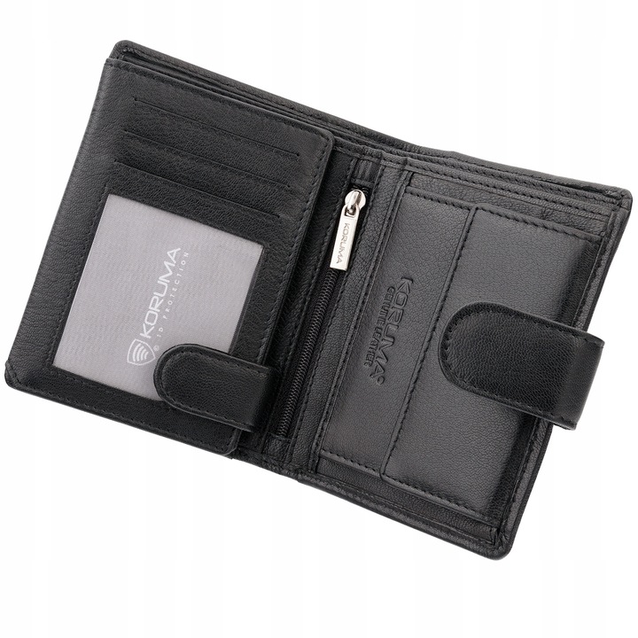 Pojemny PORTFEL MĘSKI Skórzany Pionowy OCHRONA RFID BLOCK Karty | KORUMA