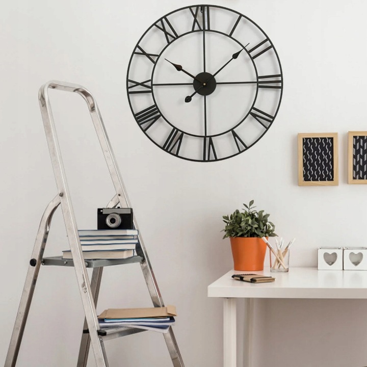 Zegar ścienny duży elektroniczny do salonu kuchni loft cichy na