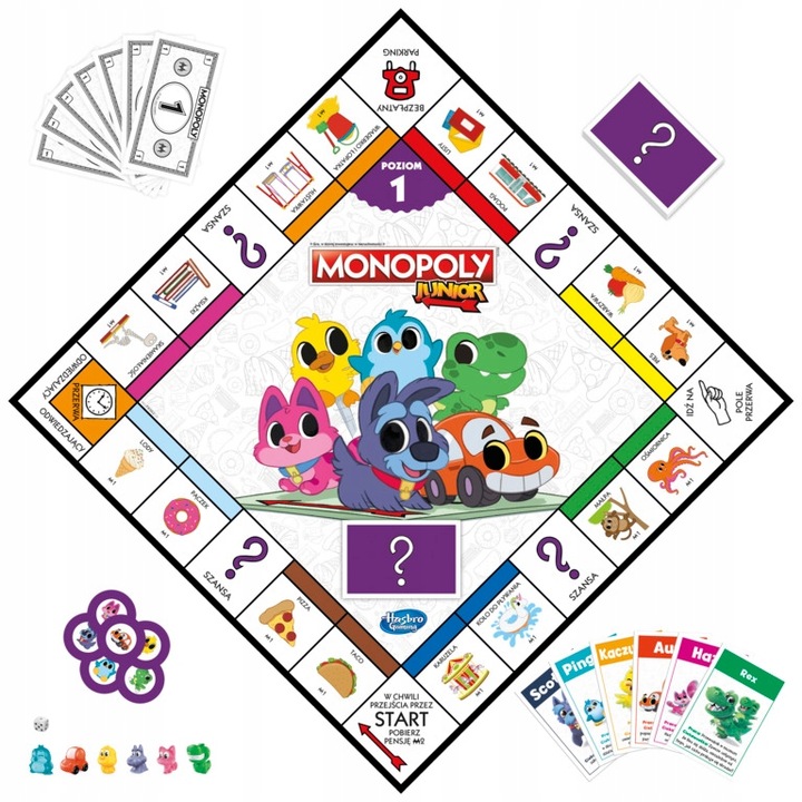 Gra Monopoly Junior 2w1 dwustronna plansza PL Hasbro F8562