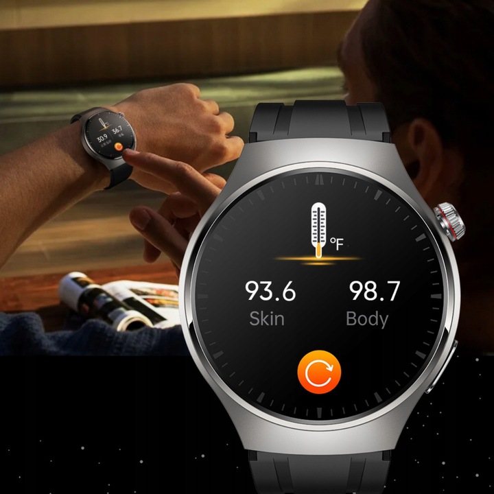 SMARTWATCH ZEGAREK MĘSKI EKG POMIAR CUKRU HRV ROZMOWY 3 PASKI SZKŁO MENU PL