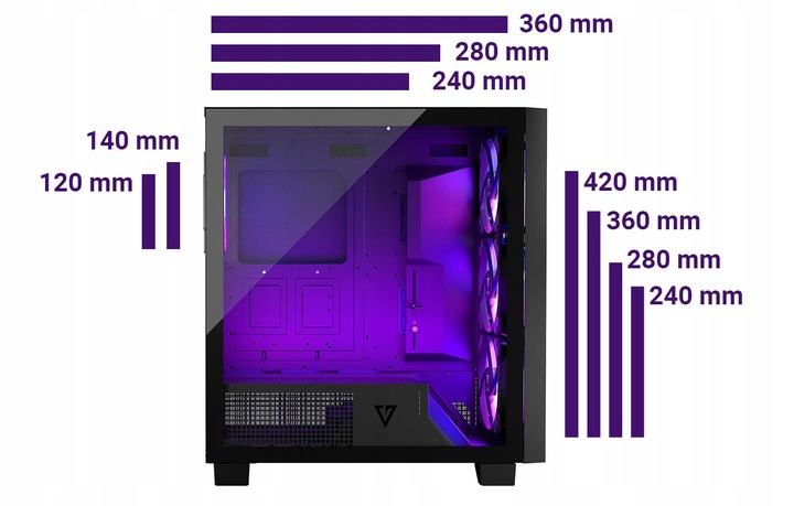 Gamingowa obudowa MODECOM VOLCANO PERUN APEX ARGB MIDI Black czarny