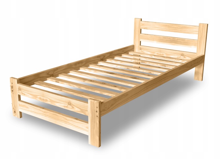 ŁÓŻKO DREWNIANE 100x200 B sosnowe WYSOKI ZAGŁÓWEK Producent