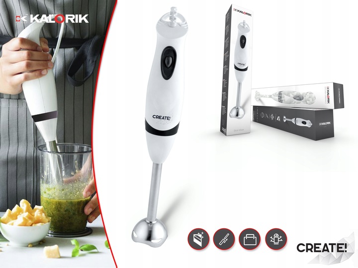 Blender ręczny kompaktowy 300W stal nierdzewna do zup sosów koktajli