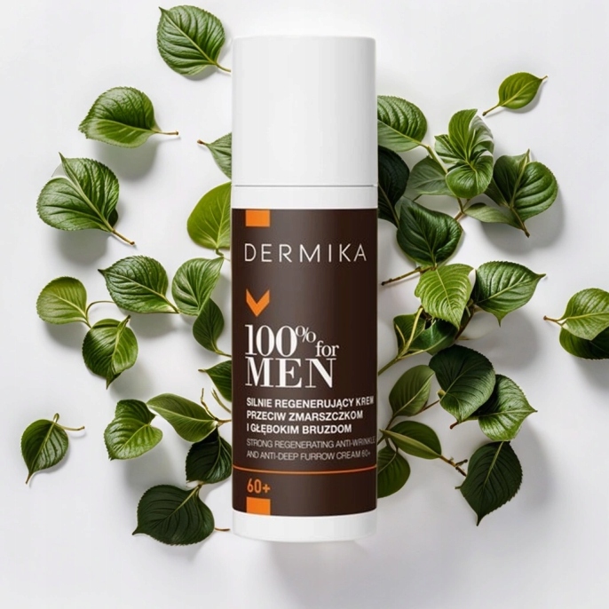 KREM DO TWARZY DLA MĘŻCZYZN 60+ DERMIKA 100% MEN 50ML SILNIE REGENERUJĄCY