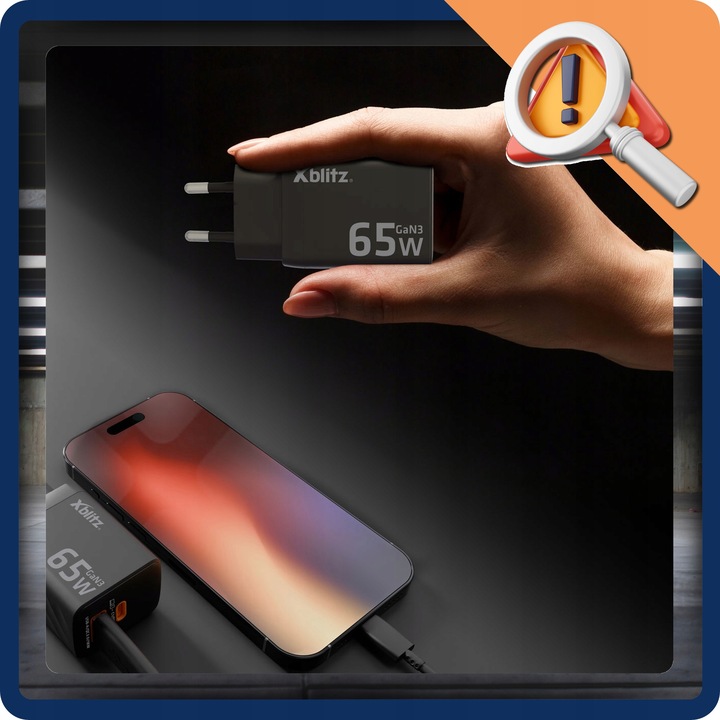 Xblitz XC2 ładowarka sieciowa 65W szybkie ładowanie USB C A