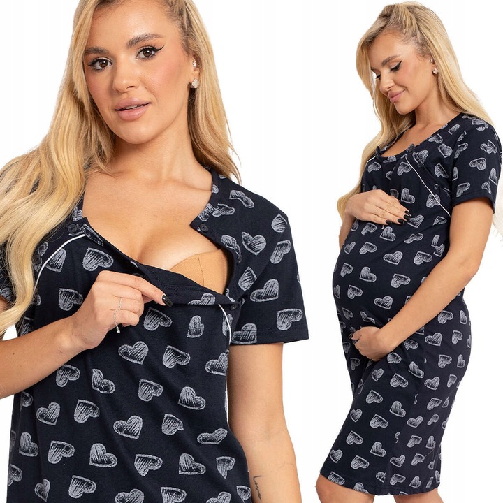 KOSZULA NOCNA PIŻAMA CIĄŻOWA PORODU KARMIENIA L