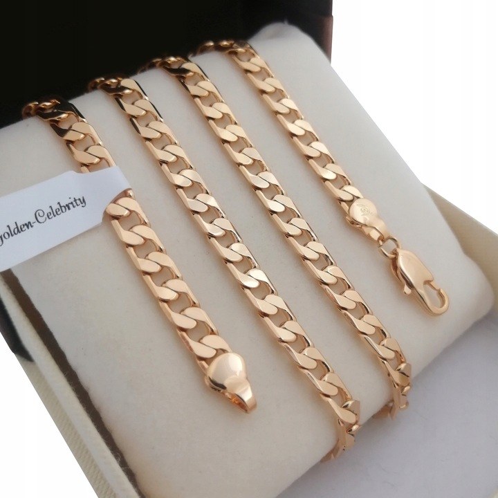 GRUBY ZŁOTY ŁAŃCUCH PANCERKA + KRZYŻYK 18K 50CM+GRATISY / PREZENT DLA NIEGO