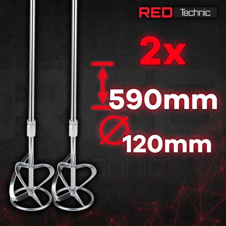 Mieszadło ELEKTRYCZNE do Kleju Farb Betonu 2650W 2X MIESZALNIK +