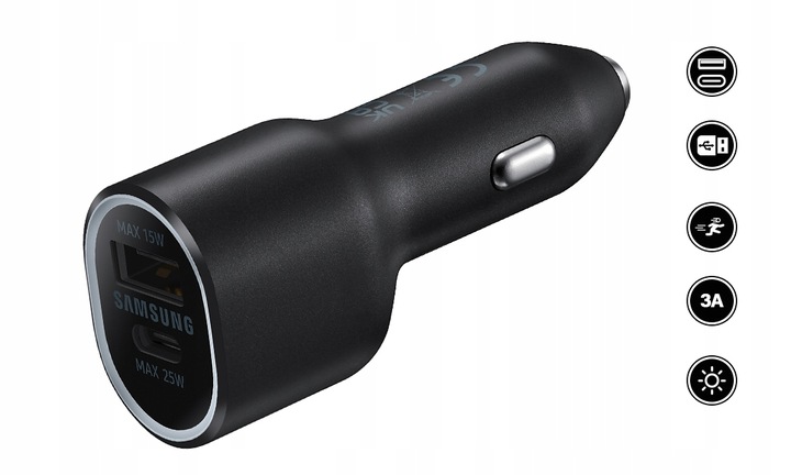 ŁADOWARKA SAMOCHODOWA SAMSUNG USB-A/USB-C 25W/15W