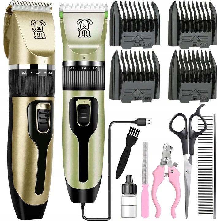 MASZYNKA DO STRZYŻENIA PSÓW PSA KOTA ZWIERZĄT ZESTAW CICHA PROFESJONALNA