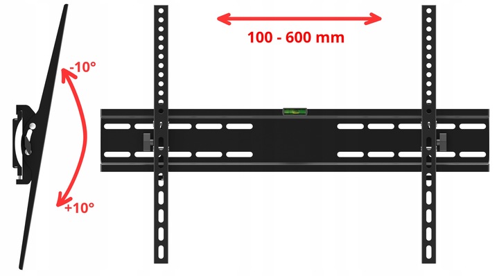 UCHWYT DO TELEWIZORA 32-85 CALI UNIWERSALNY SOLIDNY REGULOWANY GÓRA