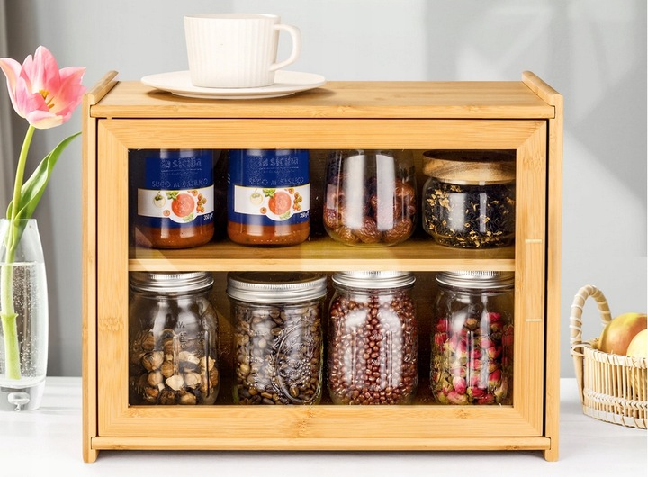 Chlebak Bambusowy Drewniany Pojemnik Na Chleb Bułki Pieczywo Duży z