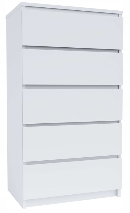 Komoda biała 5 szuflad nowoczesna duża szafka do salonu pokoju