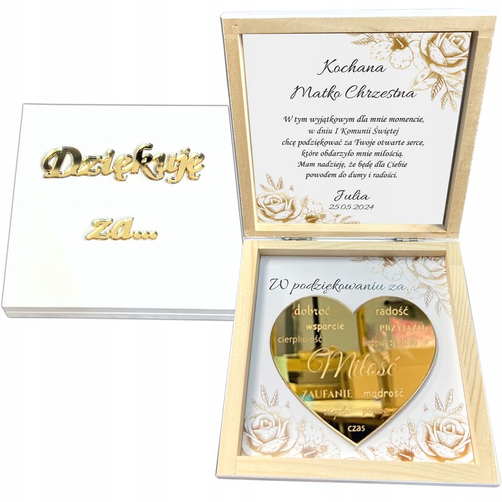 Podziękowanie dla Chrzestnych i Dziadków Rodziców Prezent Pierwsza Komunia