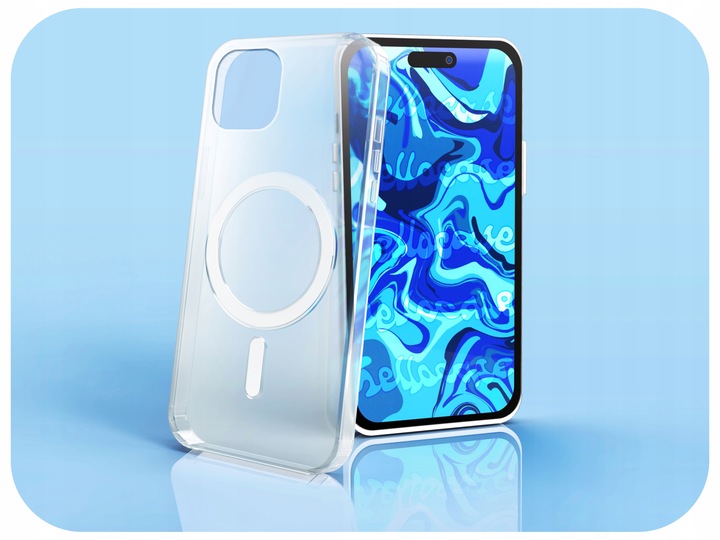 Etui Magsafe Do iPhone 15 (Magnetyczne Pancerne Clear Obudowa) +SZKŁO 5D 9H