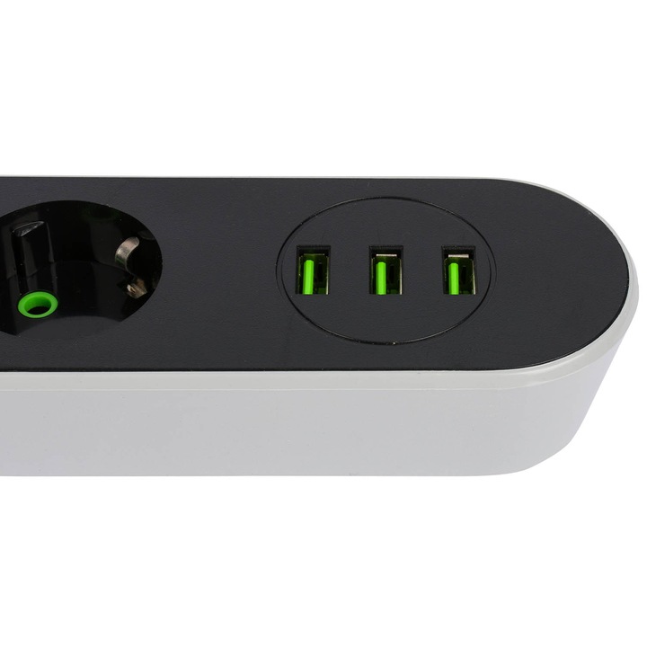 PRZEDŁUŻACZ listwa 2m 4 gniazda + 3x USB