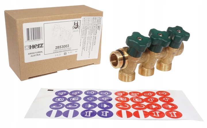 ROZDZIELACZ DO WODY UŻYTKOWEJ CIEPŁEJ ZIMNEJ HERZ 3 punkty