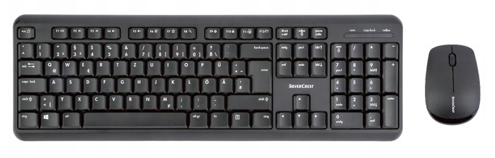 Zestaw klawiatura i mysz Silvercrest czarny, do gier BEZPRZEWODOWA QWERTZ