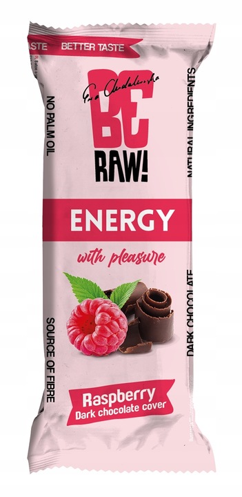 Baton energetyczny BeRAW Energy Raspberry Chocolate malinowy fit