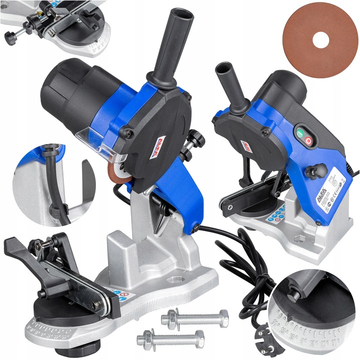 OSTRZAŁKA ELEKTRYCZNA DO ŁAŃCUCHÓW PIŁ PILAREK 2X TARCZA DO OSTRZENIA