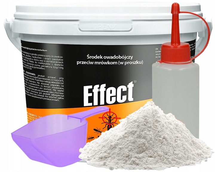 SILNY PROSZEK ŚRODEK PREPARAT NA MRÓWKI GNIAZDA MRÓWEK MROWISKA 1KG EFFECT