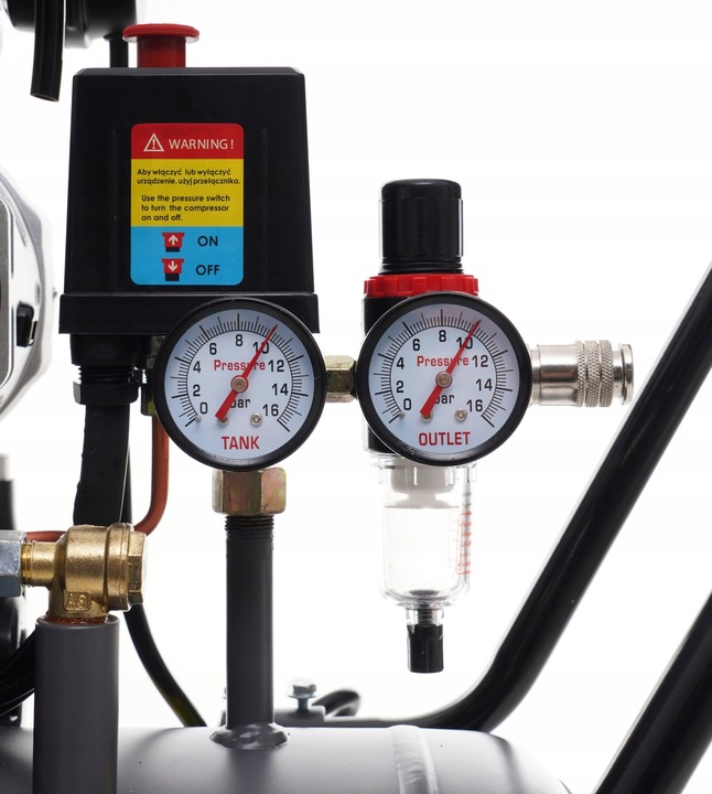 PROFESJONALNY KOMPRESOR BEZOLEJOWY 10 BAR 50L 4 TŁOKI CICHY MOCNY