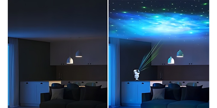 PROJEKTOR GWIAZD RZUTNIK LED LAMPKA NOCNA ASTRONAUTA DLA DZIECI NA PREZENT