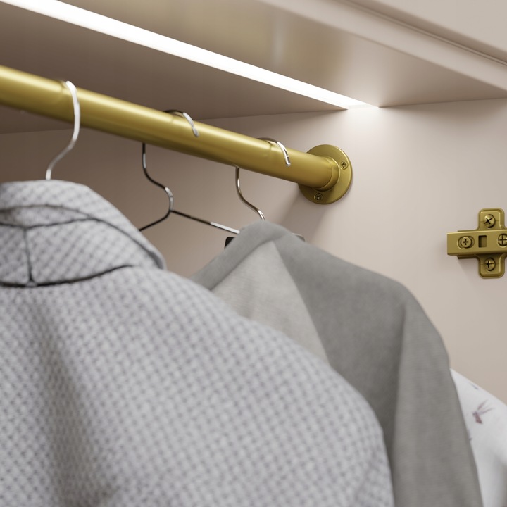 DRĄŻEK NA UBRANIA DO SZAFY 2X UCHWYTY DO GARDEROBY Fi 25MM 100 cm