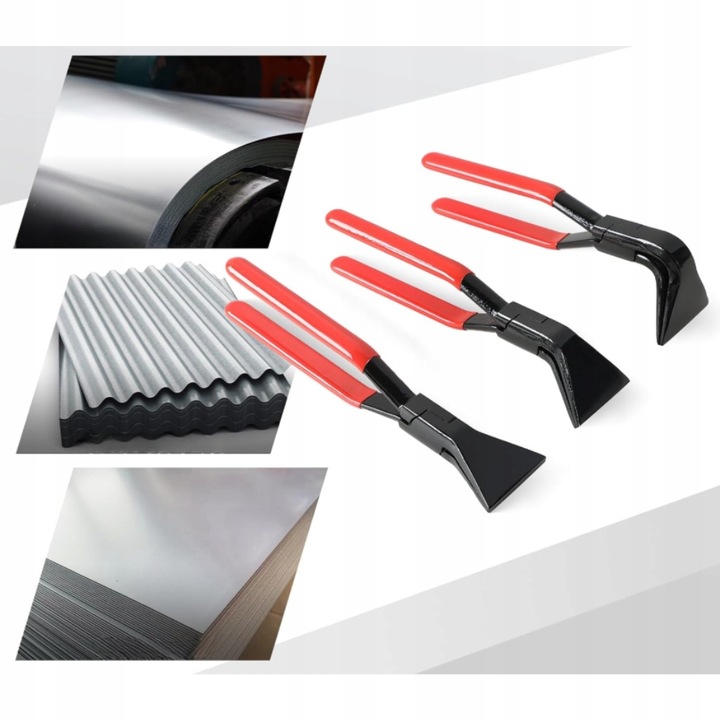 ZESTAW DEKARSKIE SZCZYPCE KLESZCZE GIĘCIA BLACH 275MM PROSTE ODGIĘTE 3