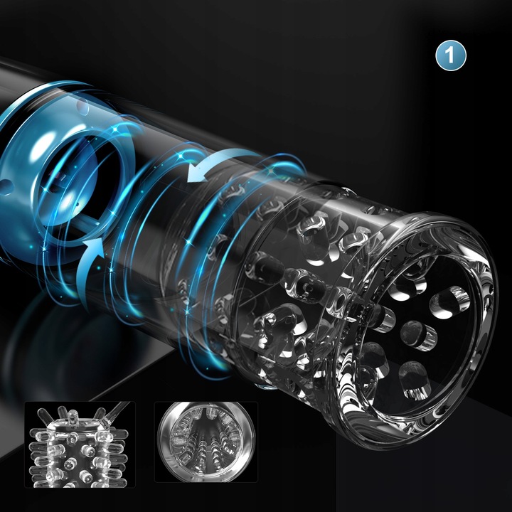 Automatyczny masturbator męski z 7 ruchami pchającymi i obrotowymi