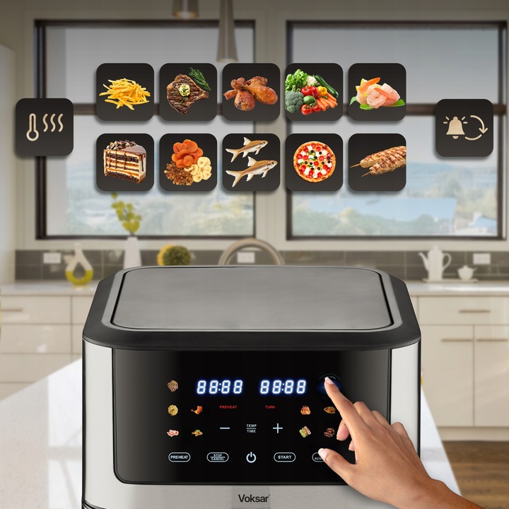 Frytkownica Beztłuszczowa AirFryer VOKSAR K11 XXL 8L 12w1 1800W +