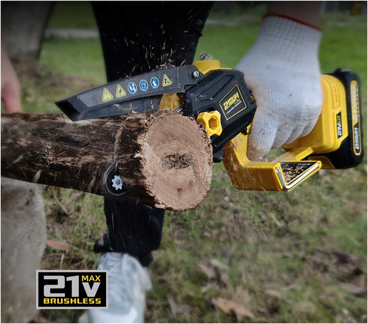 MINI PIŁA ŁAŃCUCHOWA PILARKA GAŁĘZIÓWKA AKUMULATOROWA 4" ZESTAW 2AKU IMOUM