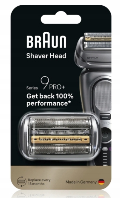 Oryginalna głowica do golarki Braun Series 9 Pro+ srebrna 96M