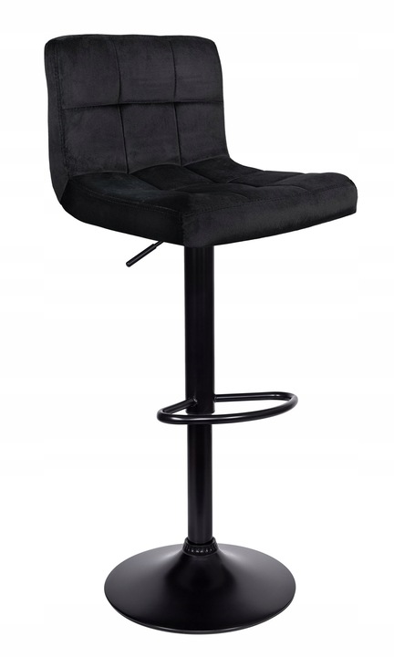 Hoker barowy czarny tapicerowany welur z oparciem regulowany glamour