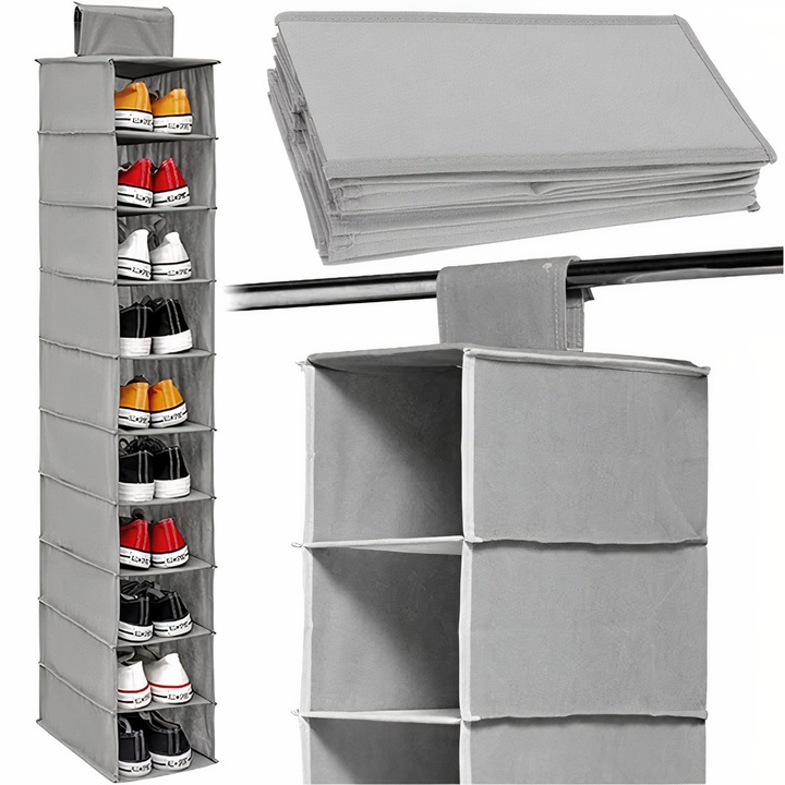 ORGANIZER WISZĄCY DO SZAFY WIESZAK 10 PÓŁEK REGAŁ