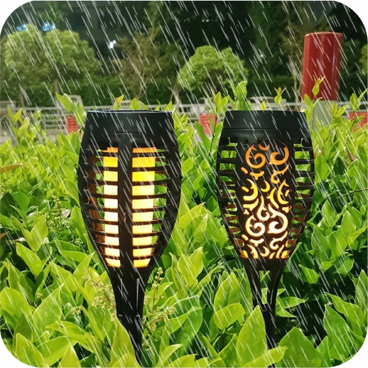 LAMPA SOLARNA POCHODNIA LAMPKI SOLARNE DO OGRODU OGRODOWE LED 4 SZTUKI