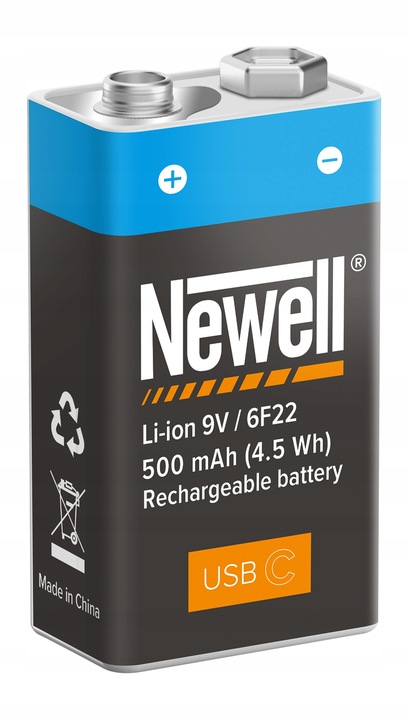 Akumulator Bateria Newell 9 V R9 USB-C 500 mAh