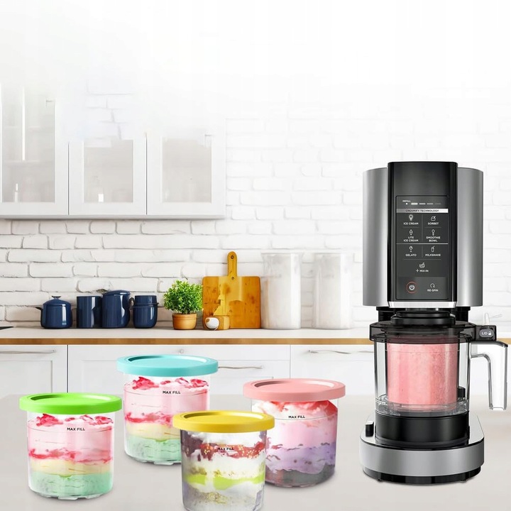 Pojemniki do lodów do Ninja Creami NC300EU 4 sztuki z pokrywką