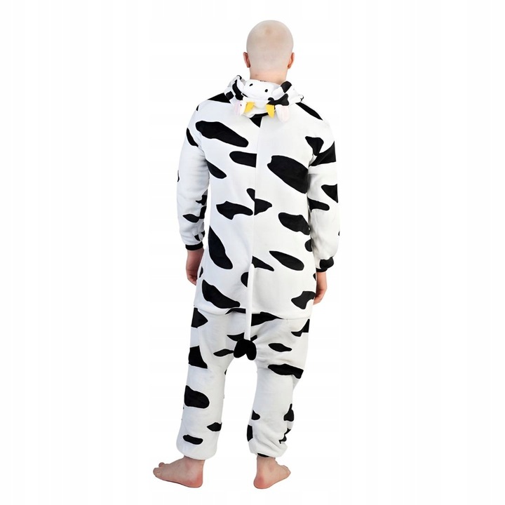 Piżama Onesie Kigurumi Kostium Przebranie Krowa XL: 175-185cm