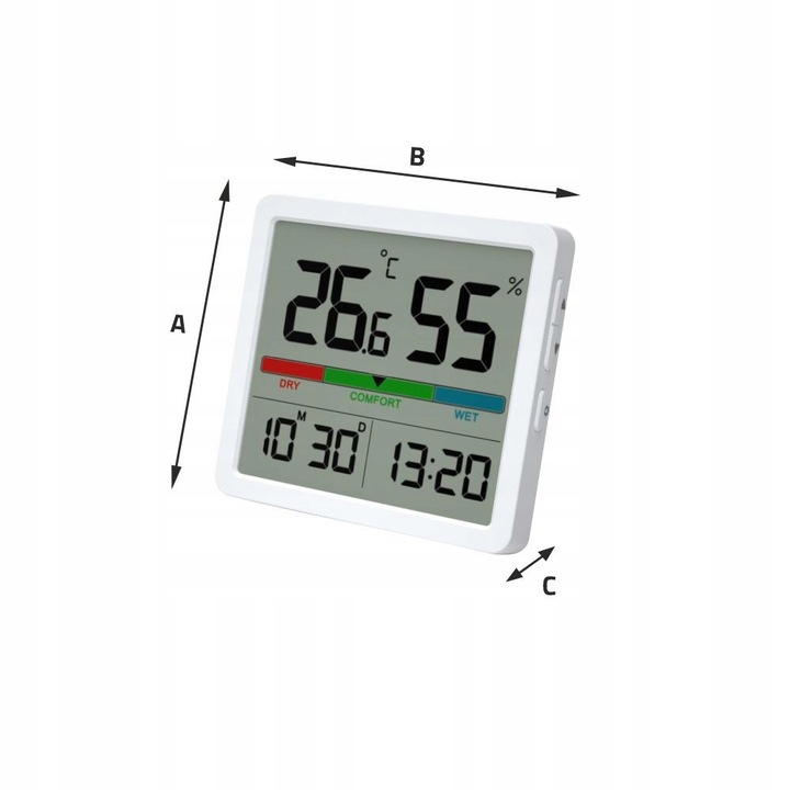 STACJA POGODOWA MANTA BEZPRZEWODOWA TERMOMETR HIGROMETR ZEGAR DATA