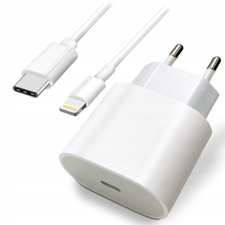 SZYBKA ŁADOWARKA DO APPLE IPHONE 20W+KABEL USB-C LIGHTNING 1M