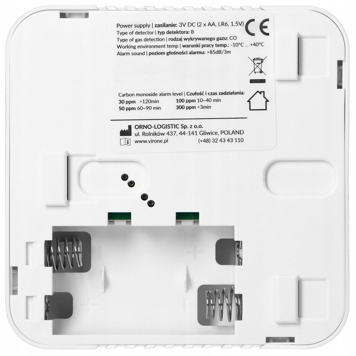 Czujnik Czadu Detektor Tlenku Węgla Bezprzewodowy 85db 10 LAT +