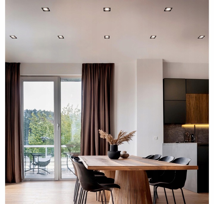 6x Oprawa halogenowa Szklana Kwadratowa + Żarówka GU10 LED 5,5W 3