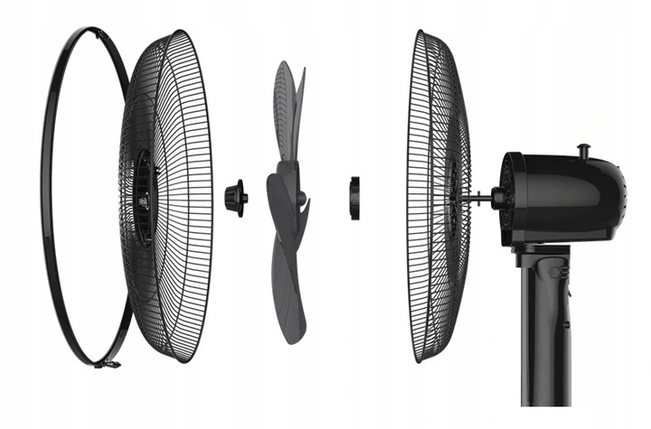 WENTYLATOR WIATRAK STOŁOWY STOJĄCY BIURKOWY OSCYLACJA CICHY MOCNY